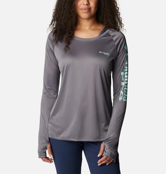 Columbia PFG Tidal Tee Hoodies Grey For Women's NZ98657 New Zealand